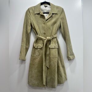 Leather Suede Trench Coat